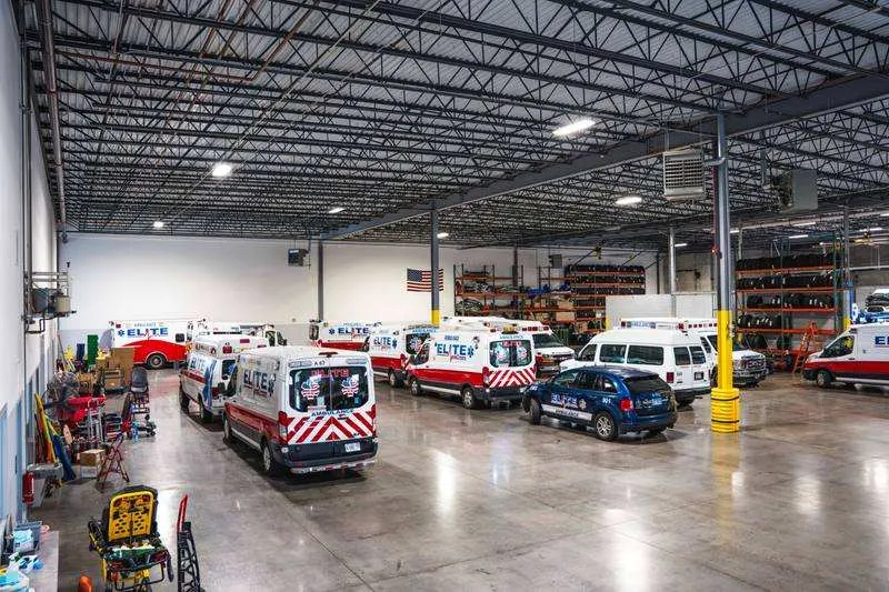 Elite Ambulance fleet lined up